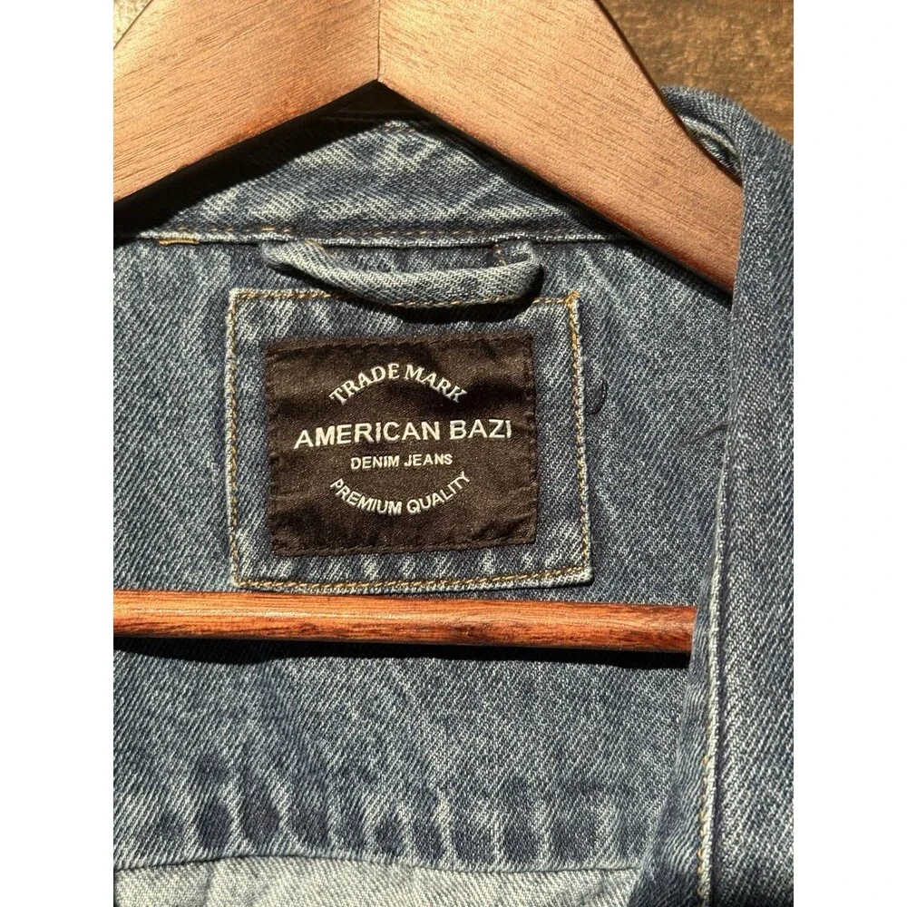 🔥American Bazi Casual Stylish Long Distressed Denim Jean Jacket 3x Boho Y2K